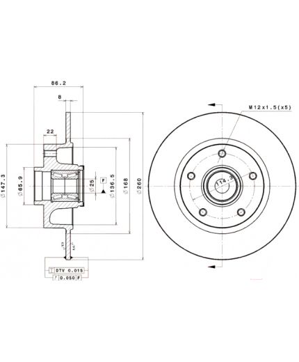 BREMBO Тормозной диск задний Фото 3
