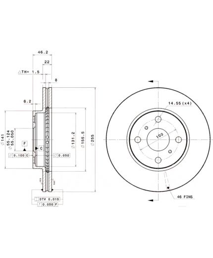 BREMBO Тормозной диск передний Фото 2