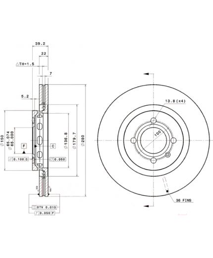 BREMBO Тормозной диск передний Фото 2