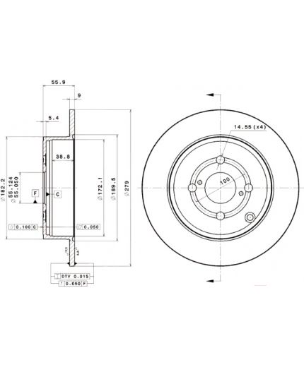 BREMBO Тормозной диск задний Фото 3