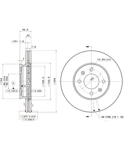 BREMBO Тормозной диск передний Фото 4