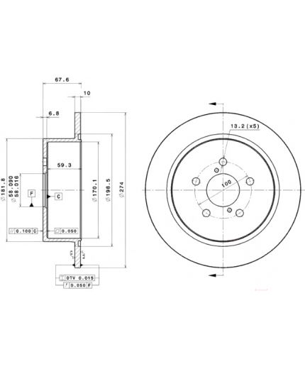 BREMBO Тормозной диск задний Фото 4