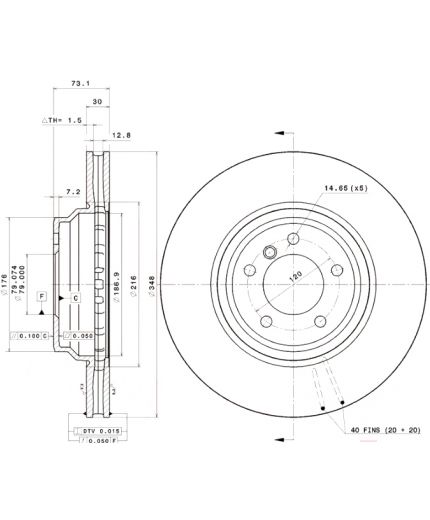 BREMBO Тормозной диск передний Фото 3