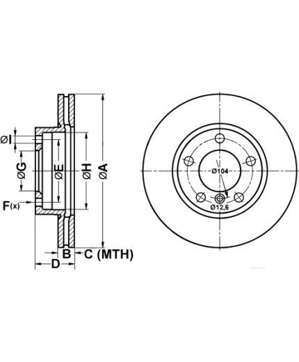 ATE Тормозной диск передний Фото 2
