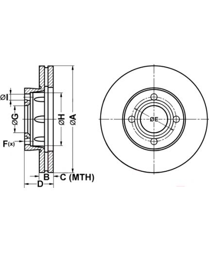 ATE Тормозной диск передний Фото 2