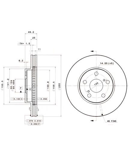 BREMBO Тормозной диск передний Фото 2