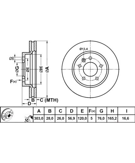ATE Тормозной диск передний Фото 3