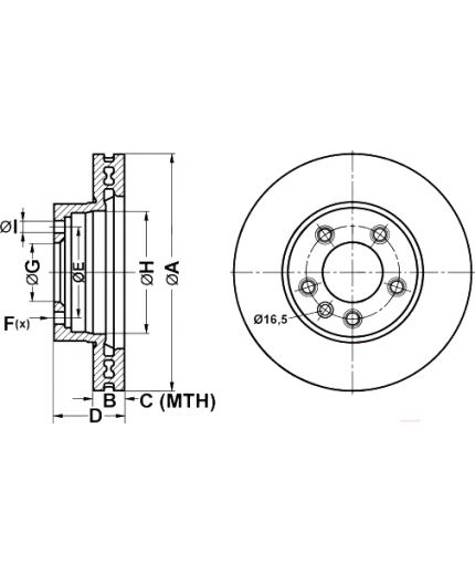 ATE Тормозной диск передний (правый) Фото 2