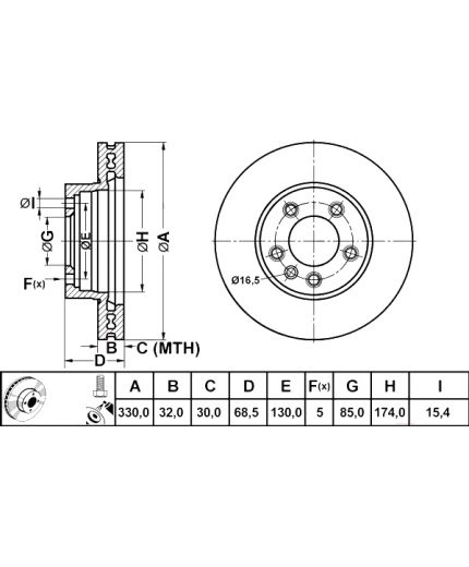 ATE Тормозной диск передний (правый) Фото 3