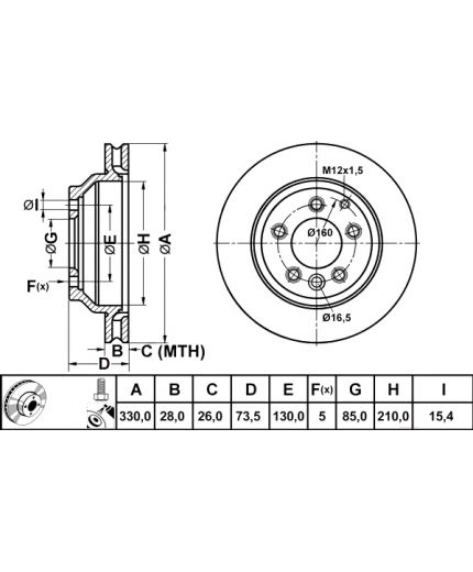 ATE Тормозной диск задний Фото 3