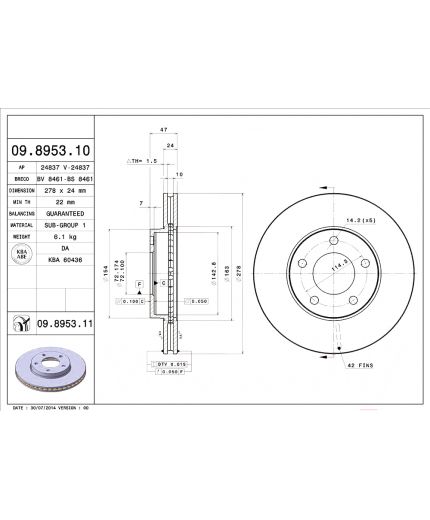 BREMBO Тормозной диск передний Фото 2