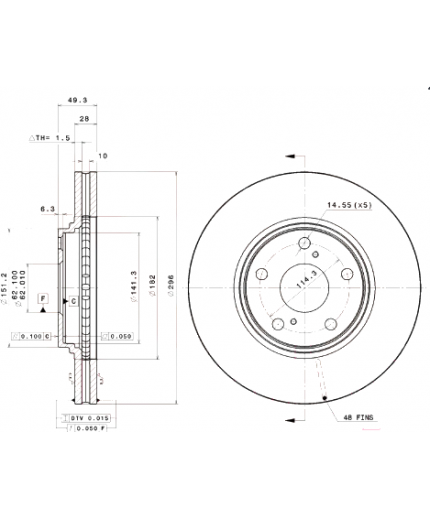 BREMBO Тормозной диск передний Фото 2