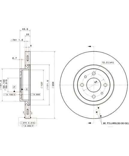 BREMBO Тормозной диск передний Фото 3