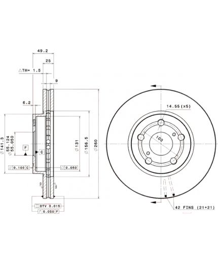 BREMBO Тормозной диск передний Фото 2