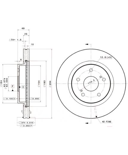 BREMBO Тормозной диск передние Фото 3