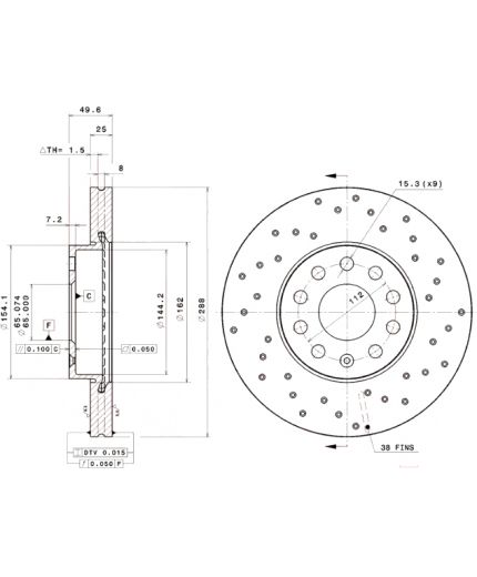 BREMBO Тормозной диск передний Фото 3