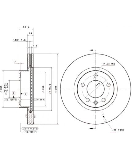 BREMBO Тормозной диск передний Фото 3