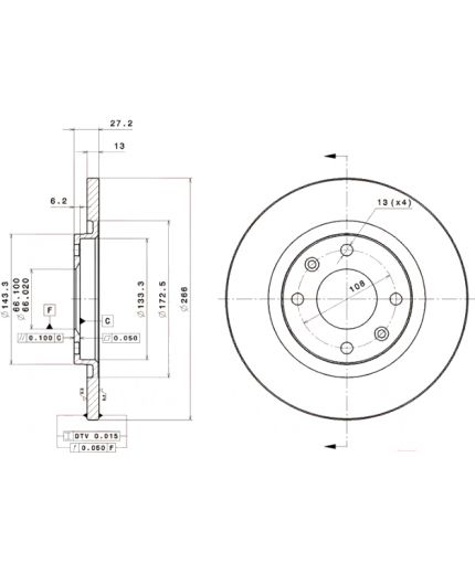 BREMBO Тормозной диск передний Фото 2
