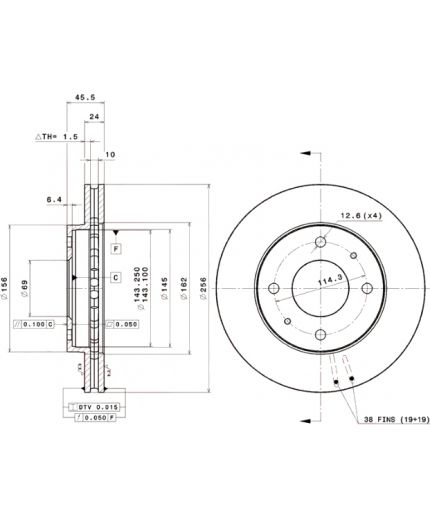 BREMBO Тормозной диск передний Фото 4