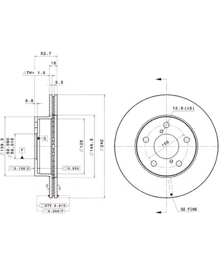 BREMBO Тормозной диск передний Фото 3