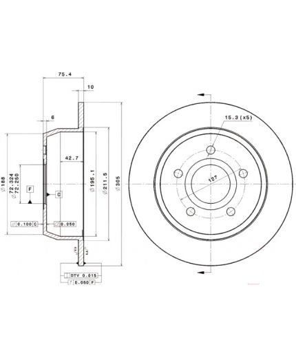 BREMBO Тормозной диск с покрытием Фото 2