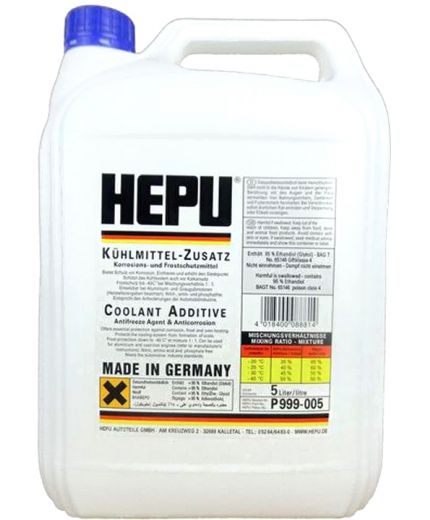 Антифриз HEPU BLUE концентрат синий G11 -40°C 5л