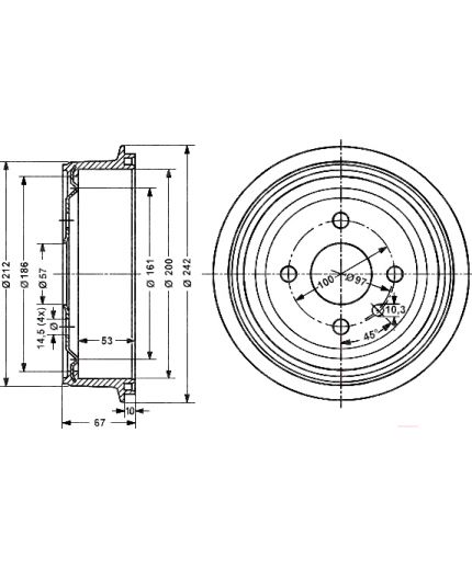 Stellox Тормозной барабан