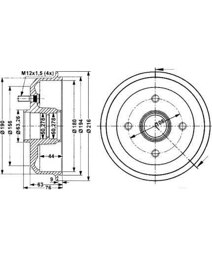 Stellox Тормозной барабан