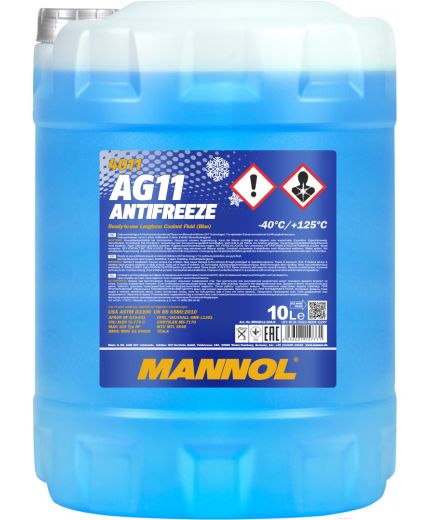 Антифриз MANNOL Antifreeze AG11 blue -40 10л Фото 2