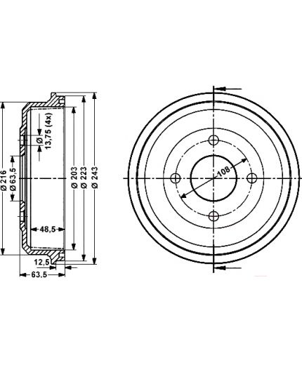 Stellox Тормозной барабан