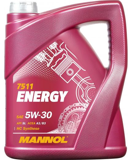 Моторное масло MANNOL 7511 ENERGY 5W-30 API SN/CH-4 A3/B4 ESTER 5л