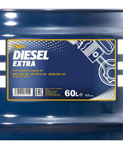 Моторное масло MANNOL Diesel Extra 10W-40 CH-4/SL 60л Фото 3