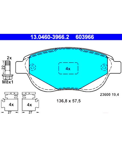 ATE Колодки дисковые передние Фото 3