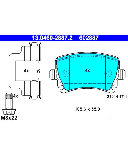 ATE Колодки дисковые задние Фото 3
