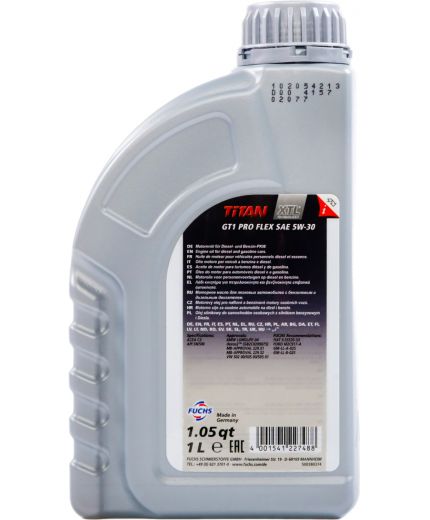 Моторное масло FUCHS TITAN GT1 PRO FLEX 5W-30 1л Фото 2