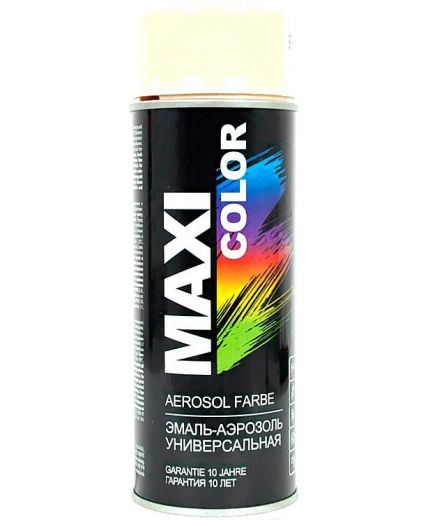 MAXI COLOR Эмаль-аэрозоль универсальная RAL1015 светлая слоновая кость 400мл Фото 2
