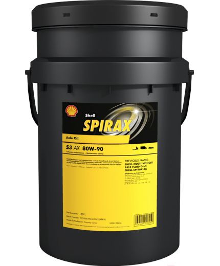 Трансмиссионное масло SHELL Spirax S3 AX 80W-90 20л