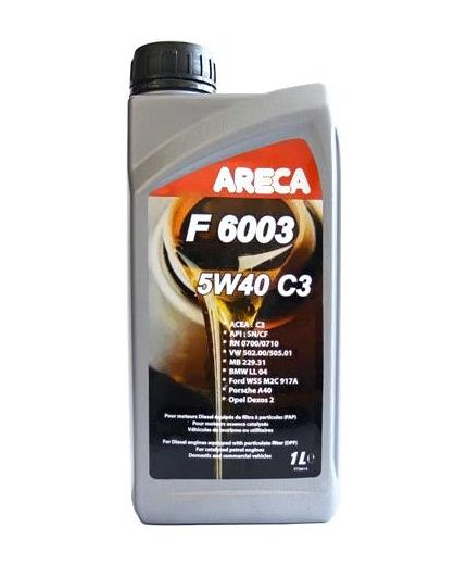 Моторное масло ARECA F6003 5W-40 C3 1л Фото 2