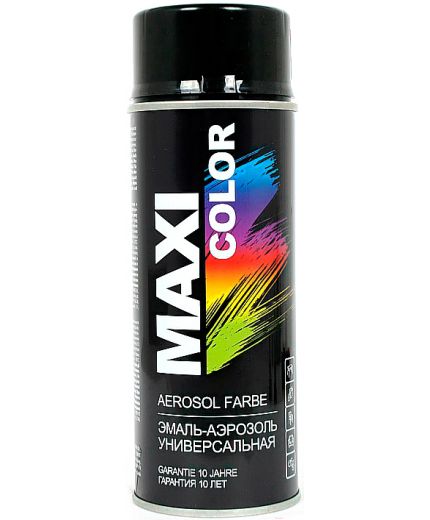MAXI COLOR Эмаль-аэрозоль универсальная RAL9005 матовая черная 400мл