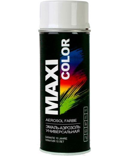 MAXI COLOR Эмаль-аэрозоль универсальная RAL9010 матовая белая 400мл