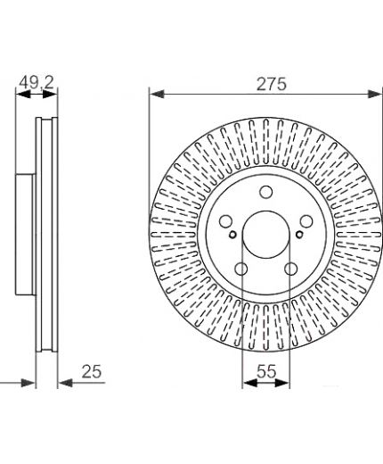 BOSCH Тормозной диск Фото 2