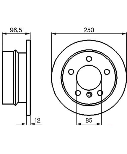 BOSCH Тормозной диск задний