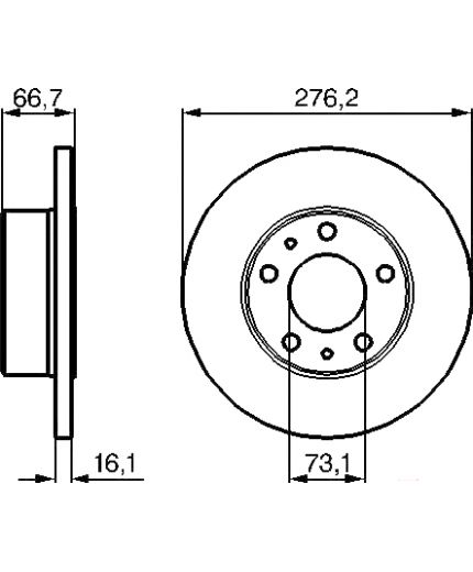 BOSCH Тормозной диск задний