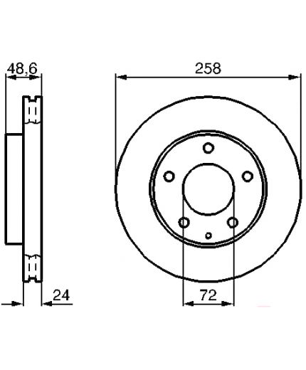 BOSCH Тормозной диск передний
