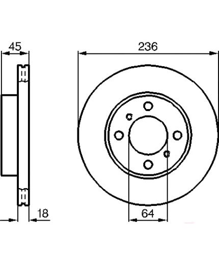 BOSCH Тормозной диск передний