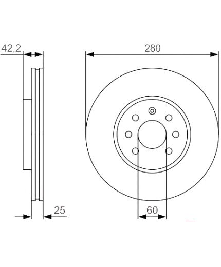 BOSCH Тормозной диск передний