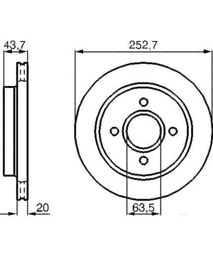 BOSCH Тормозной диск