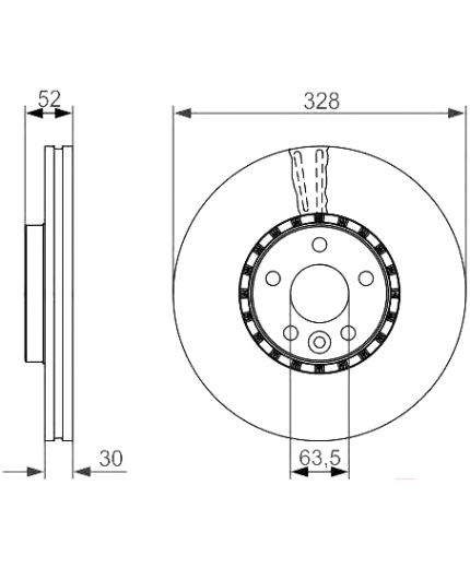 BOSCH Тормозной диск передний