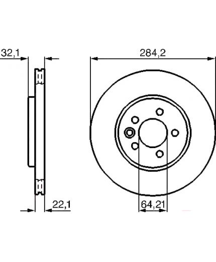 BOSCH Тормозной диск передний Фото 2