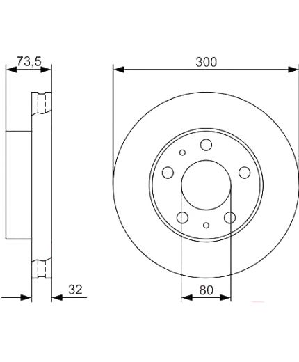BOSCH Тормозной диск передний